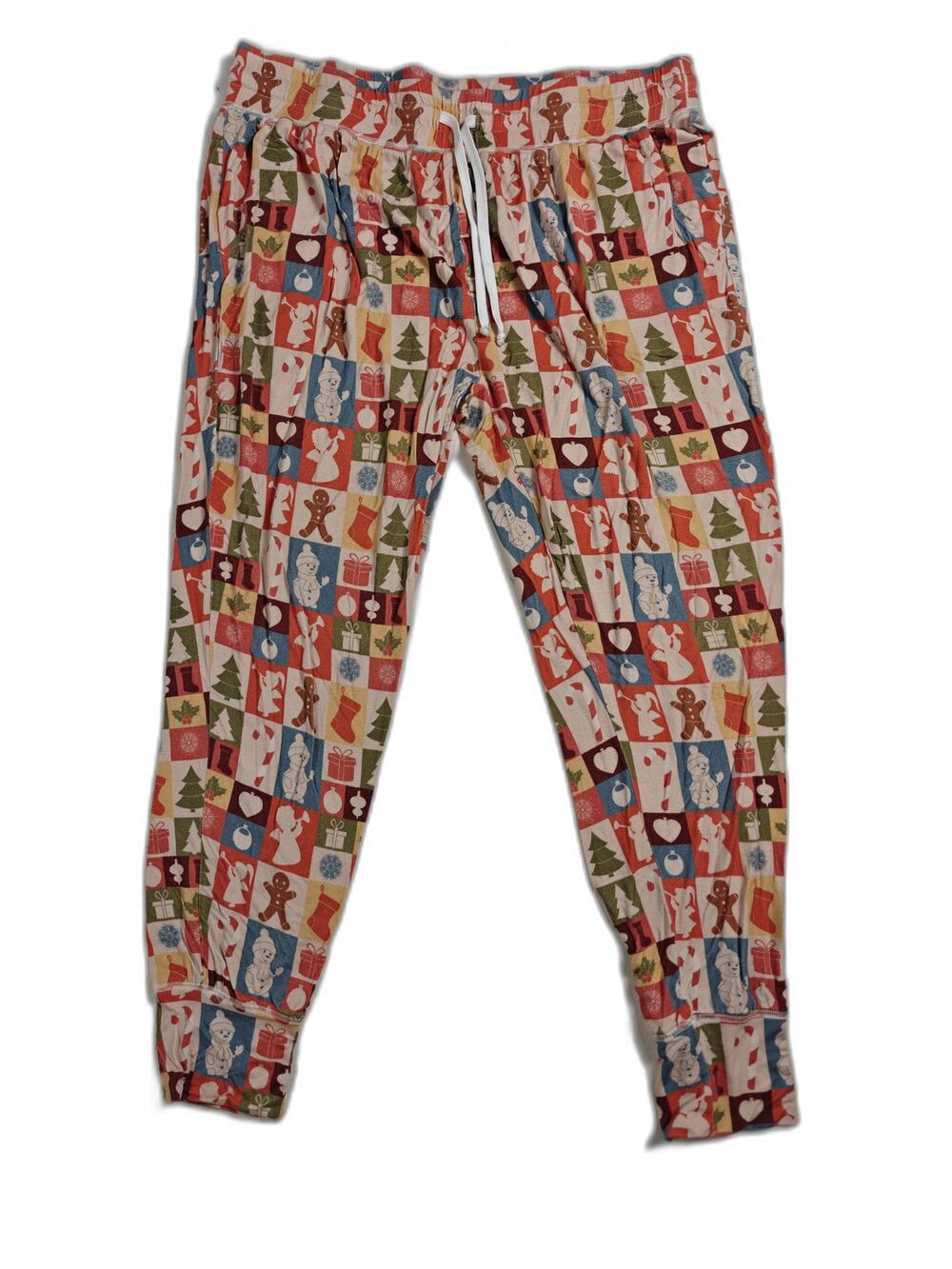 Womens Velveteen Christmas Jogger Pants Multicolor Size XL